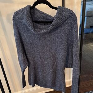 White House Black Market Heathered Blue Turtleneck Sweater